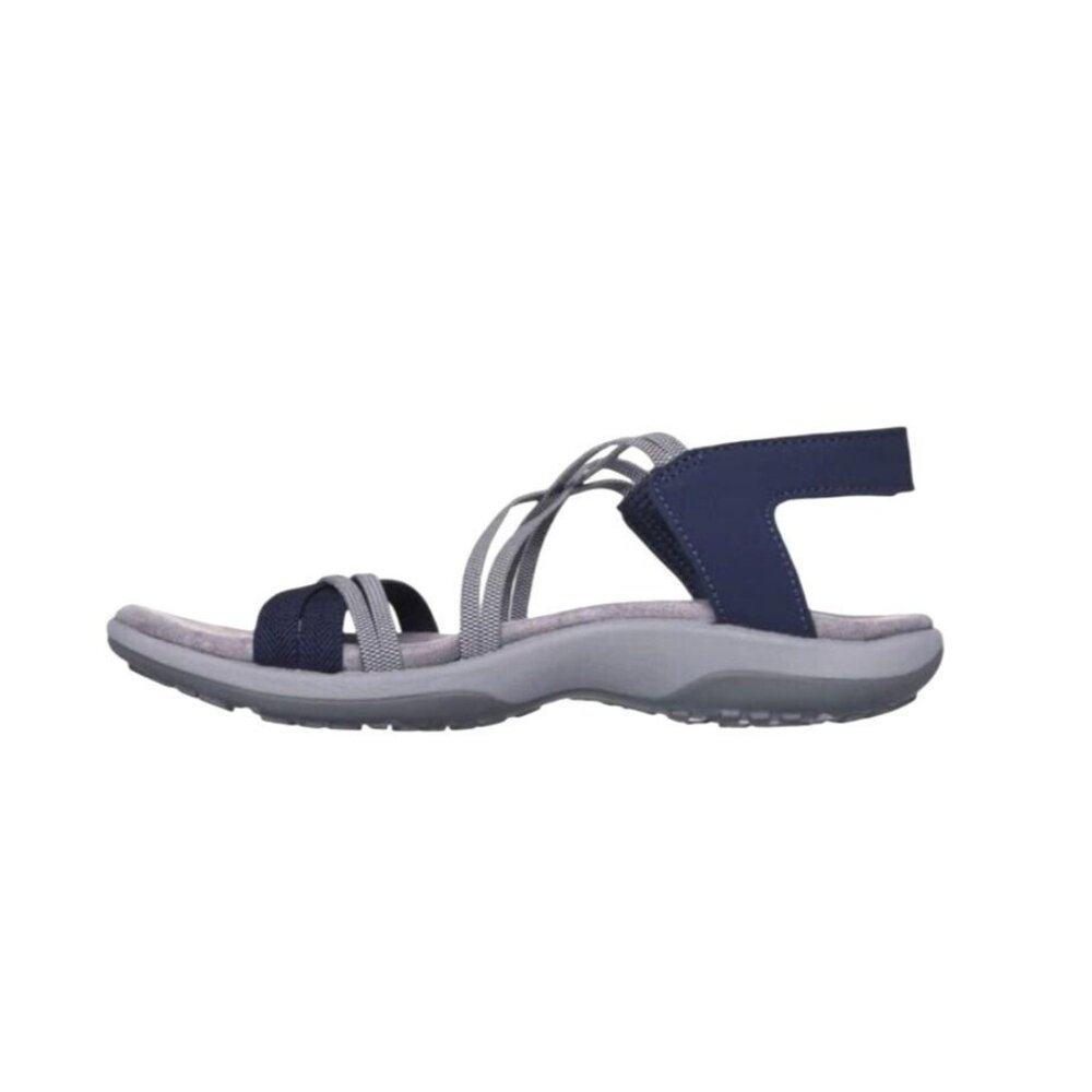 Skechers Reggae Slim Takes Two Strappy Sandals Navy Comfort Memory Foam US 10 - Picture 3 of 13